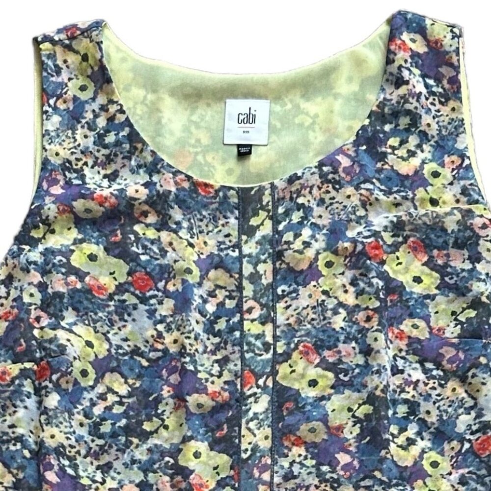 CAbi‎ Womens Tunic Small Positano Floral Layered Sleeveless Lined Blouse - Picture 2 of 14